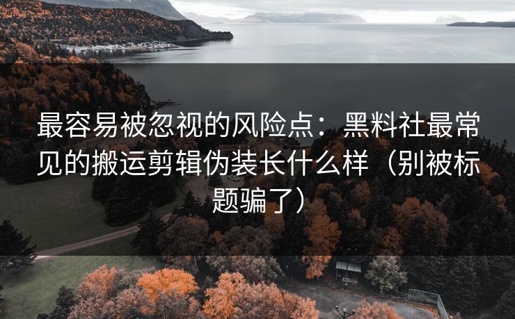 最容易被忽视的风险点:黑料社最常见的搬运剪辑伪装长什么样(别被标题骗了) 最容易被忽视的风险点:黑料社最常见的搬运剪辑伪装长什么样(别被标题骗了)